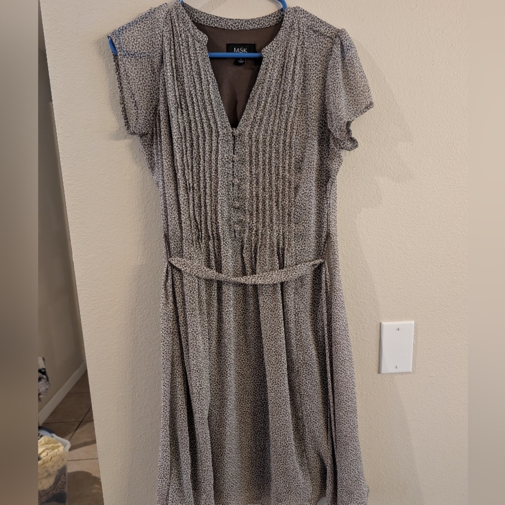 Elegant Brown Patterned Women's Dress